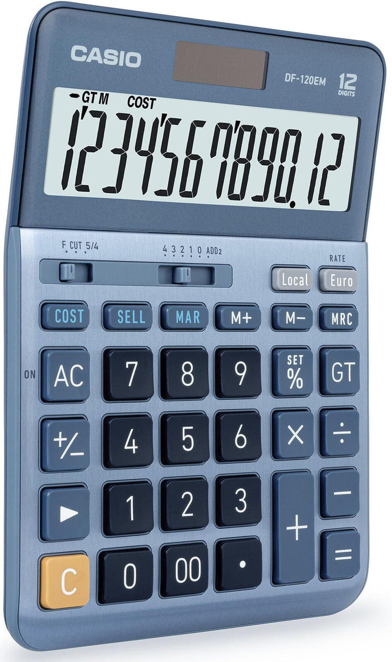 CASIO Tischrechner DF-120EM blau