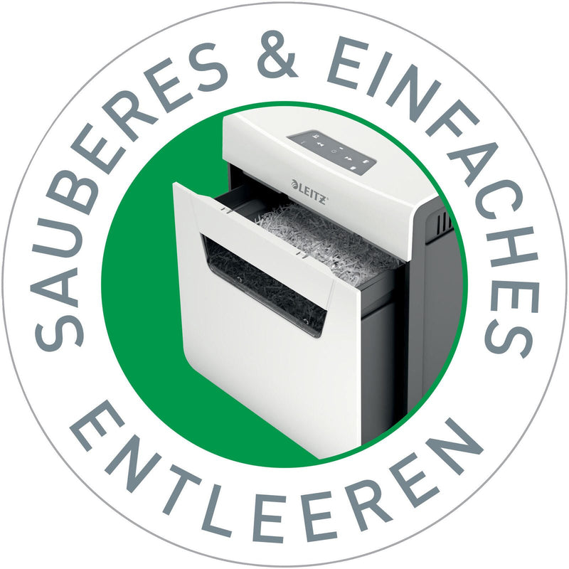 LEITZ Protect 4M Aktenvernichter mit Partikelschnitt bis 4 Blatt weiß