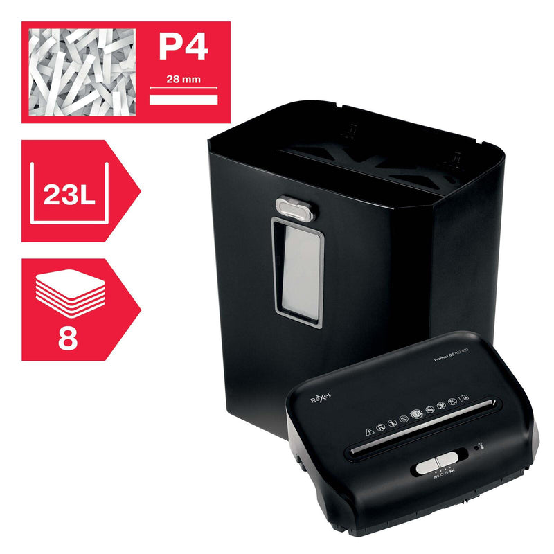 Rexel ProMax REX823 Aktenvernichter mit Partikelschnitt bis 8 Blatt schwarz