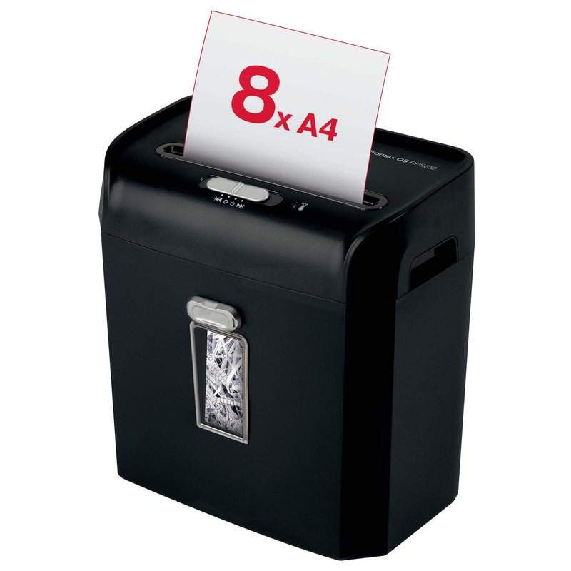 Rexel ProMax RPS812 Aktenvernichter mit Streifenschnitt bis 8 Blatt schwarz