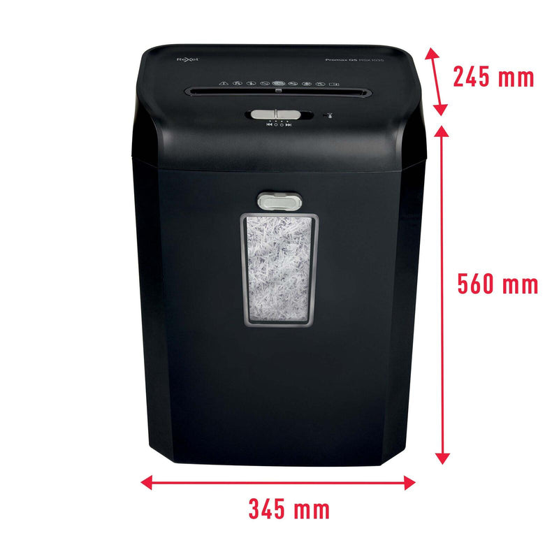 Rexel ProMax RSX1035 Aktenvernichter mit Partikelschnitt bis 10 Blatt schwarz