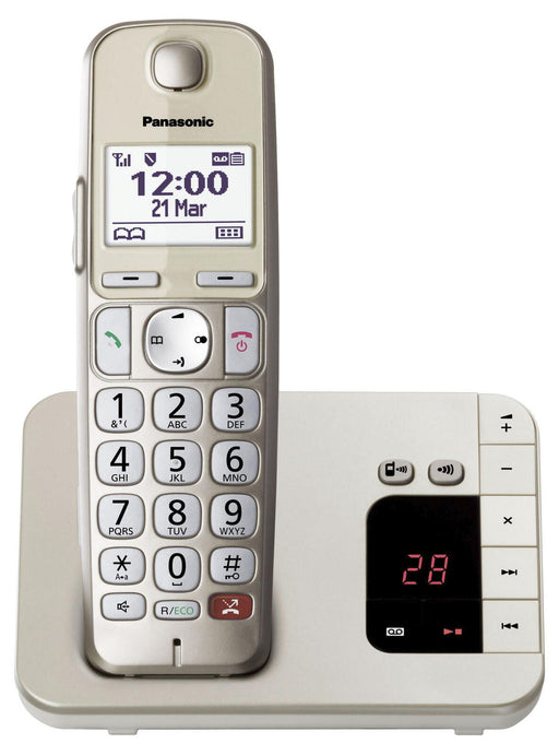 Panasonic Schnurloses Telefon mit Anrufbeantworter KX-TGE260GN champagner