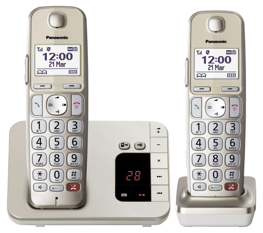 Panasonic Schnurloses Telefon-Set mit Anrufbeantworter KX-TGE262GN champagner