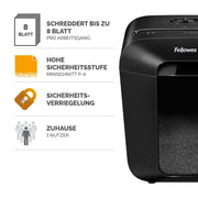 Fellowes Powershred LX41 Aktenvernichter mit Partikelschnitt bis 8 Blatt schwarz