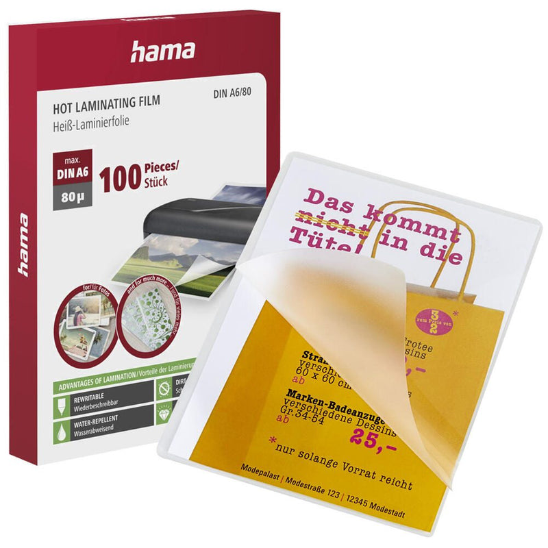 Hama Laminierfolien glänzend 80 mikron A6