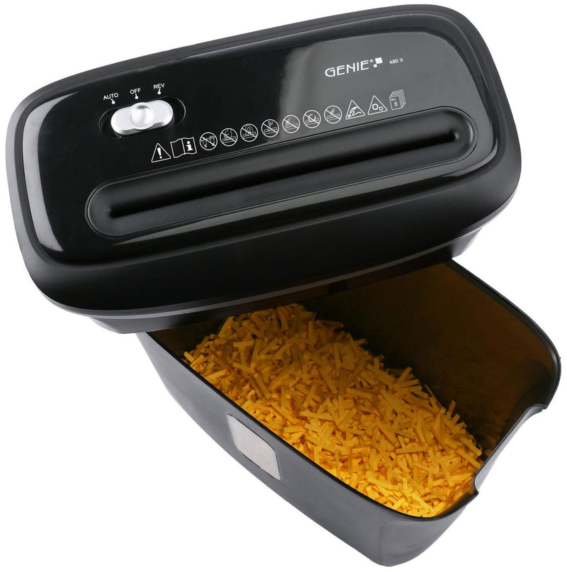 GENIE 480X Aktenvernichter mit Partikelschnitt bis 8 Blatt schwarz