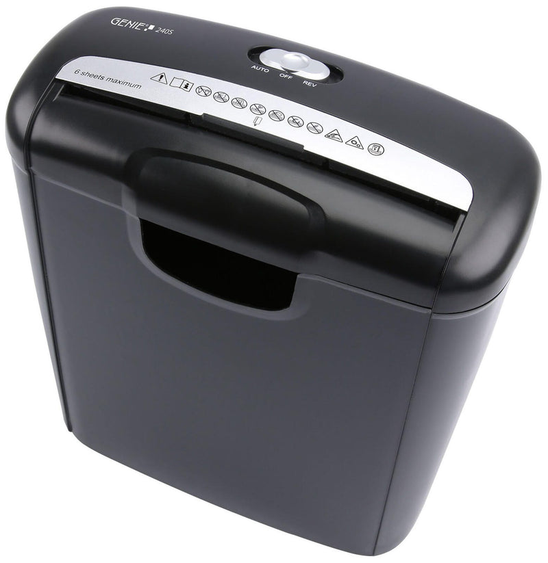 GENIE 240S Aktenvernichter mit Streifenschnitt bis 6 Blatt schwarz