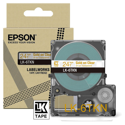EPSON Band LK-4WBW - 24 mm - Gold auf durchsichtig