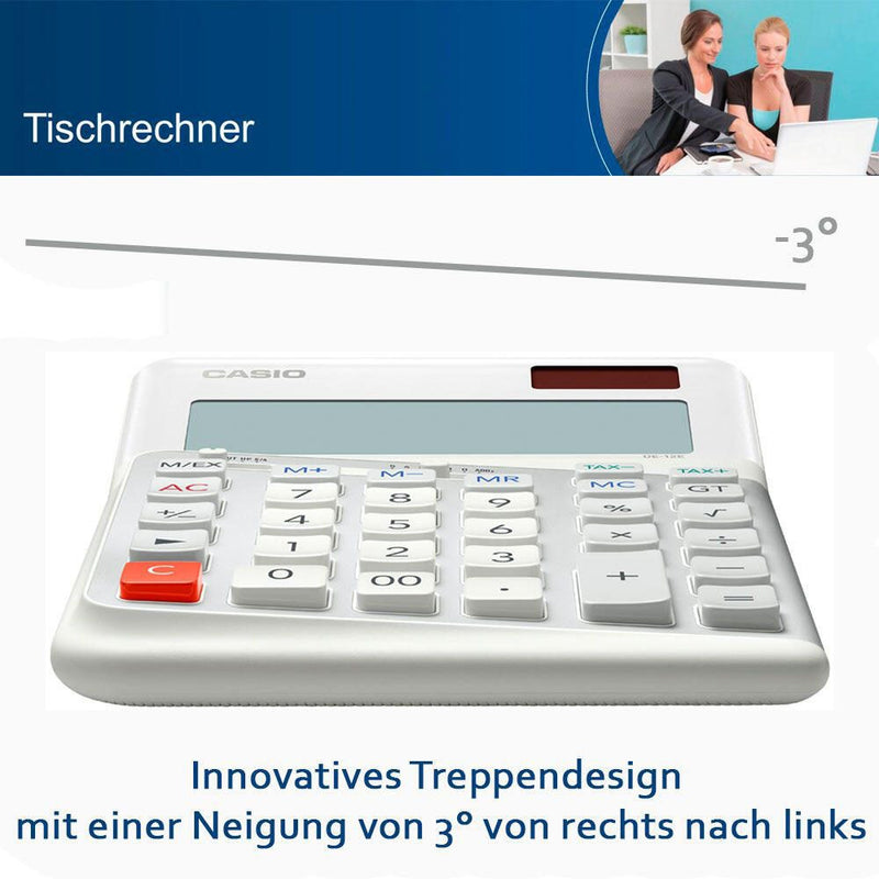 CASIO Tischrechner DE-12E-WE weiß