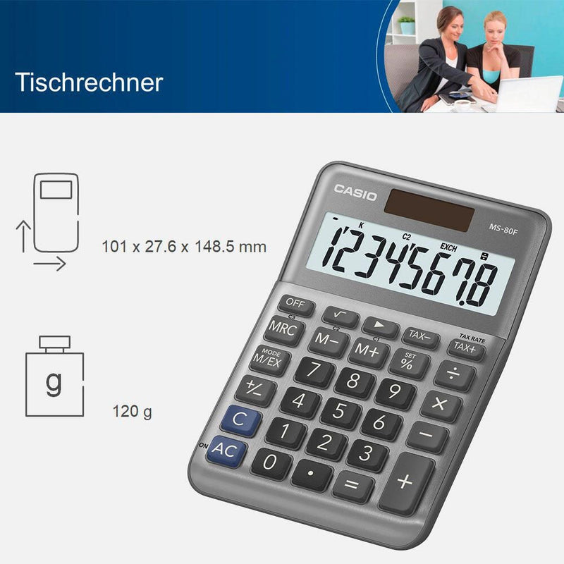 CASIO Tischrechner MS-80F grau