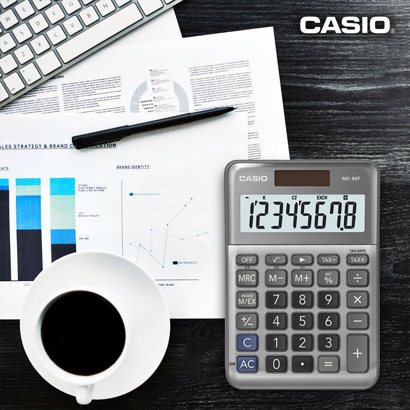 CASIO Tischrechner MS-80F grau