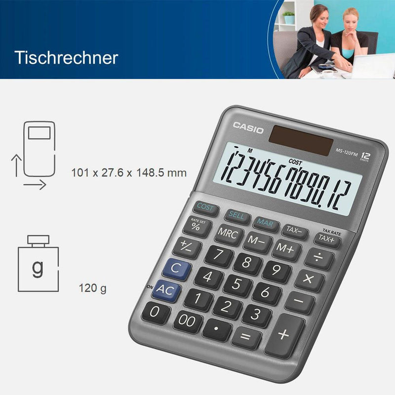 CASIO Tischrechner MS-120FM grau