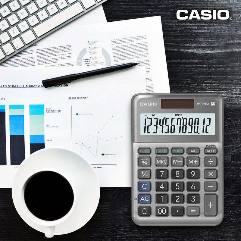 CASIO Tischrechner MS-120FM grau