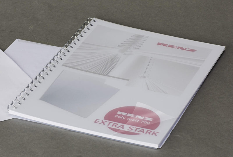 RENZ Deckfolien für Bindemappen DIN A4 0.7 mm transparent