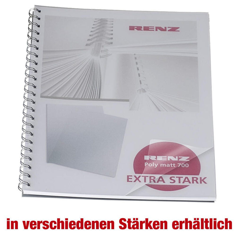 RENZ Deckfolien für Bindemappen DIN A4 0.7 mm transparent