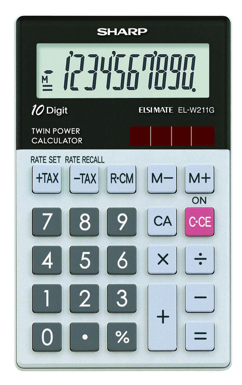 Sharp Taschenrechner EL-W211GGY schwarz/grau