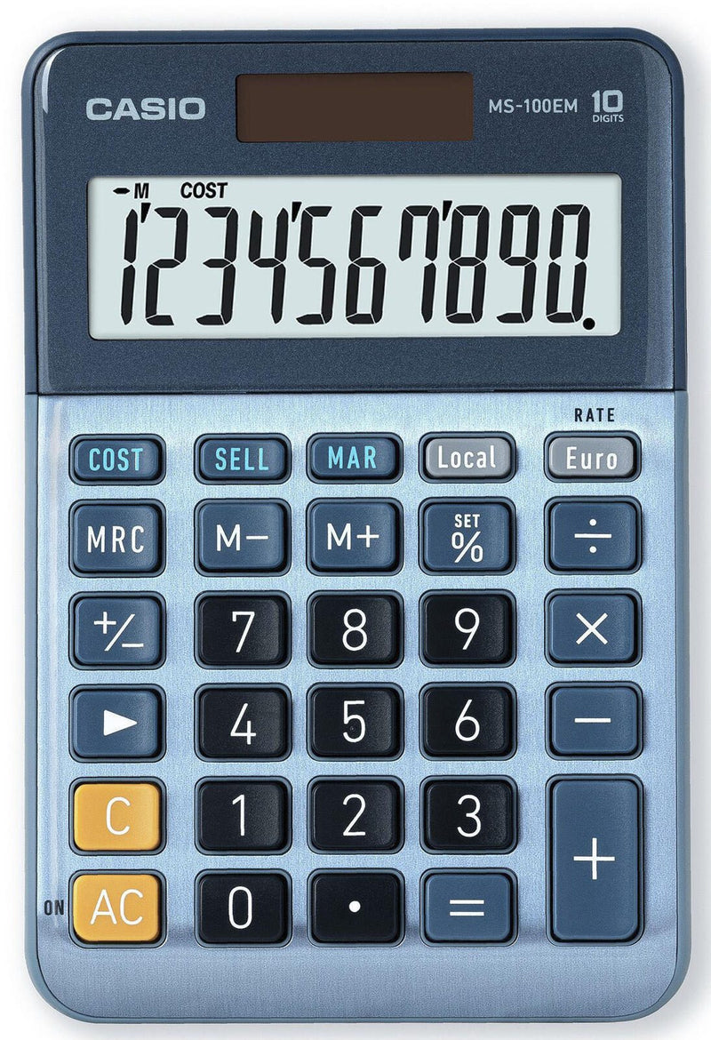 CASIO Tischrechner MS-100EM blau