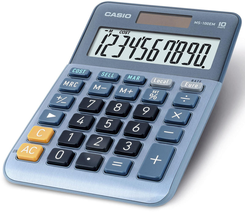 CASIO Tischrechner MS-100EM blau