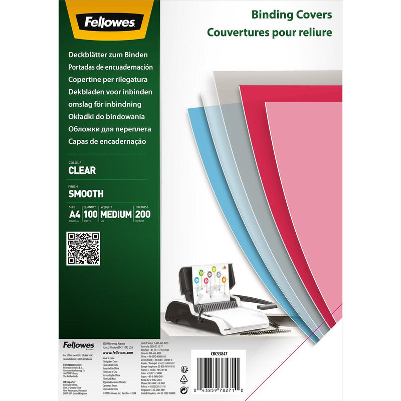 Fellowes Deckfolien für Bindemappen DIN A4 0.2 mm transparent