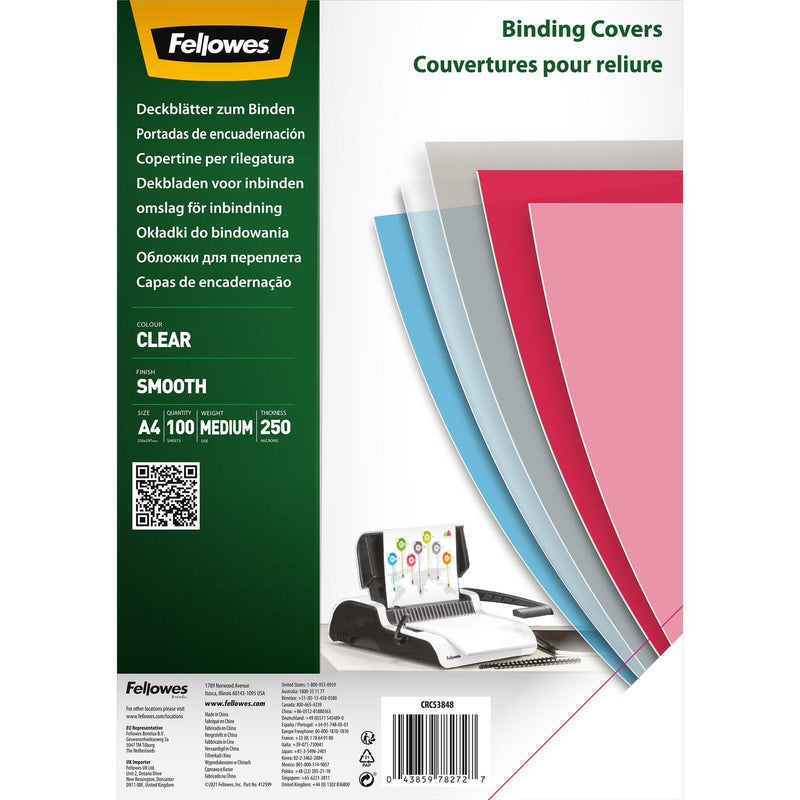 Fellowes Deckfolien für Bindemappen DIN A4 0.25 mm transparent