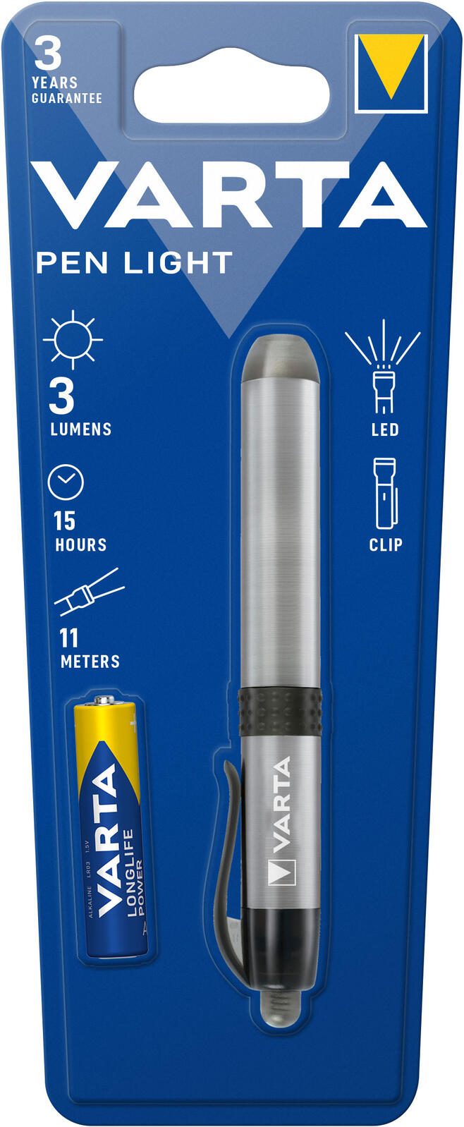 VARTA Taschenlampe 11.7 cm silber