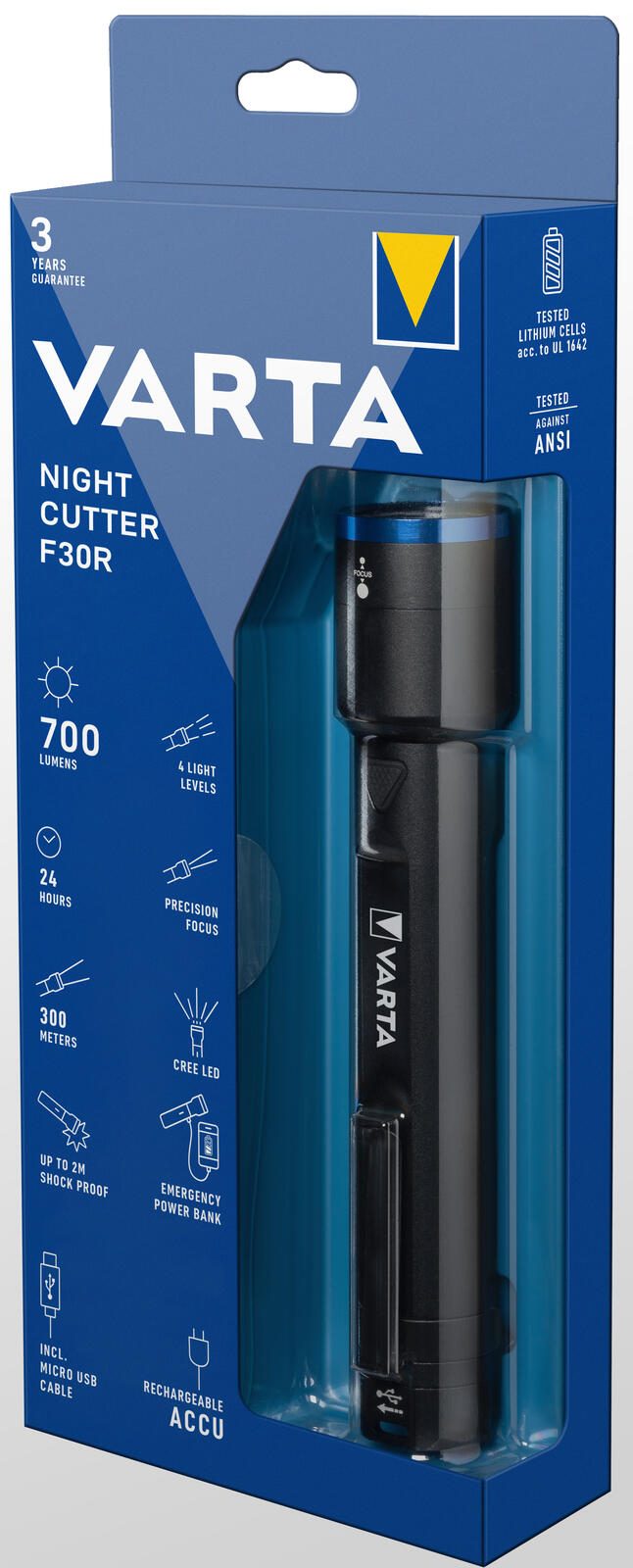 VARTA Taschenlampe 22.5 cm schwarz