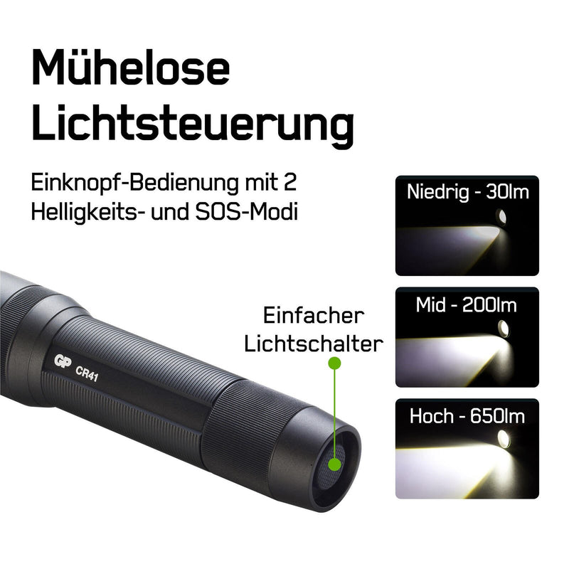 GP Taschenlampe 13.5 cm schwarz