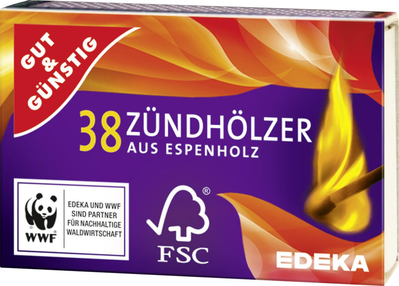 GUT&GÜNSTIG Streichhölzer braun