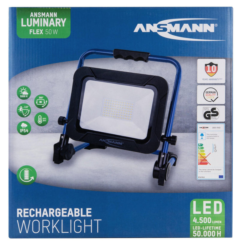 ANSMANN Akku-LED-Baustrahler 50 W blau/schwarz