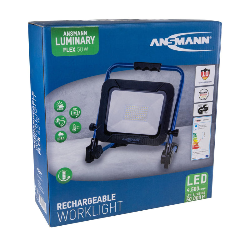 ANSMANN Akku-LED-Baustrahler 50 W blau/schwarz