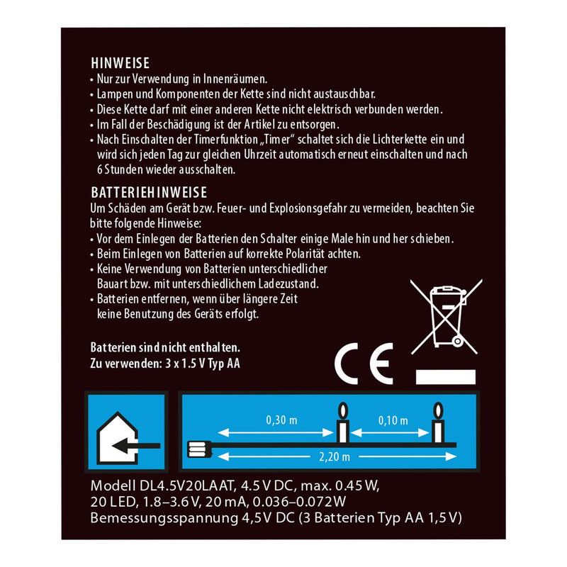 Idena Lichterkette 2.2 m silber