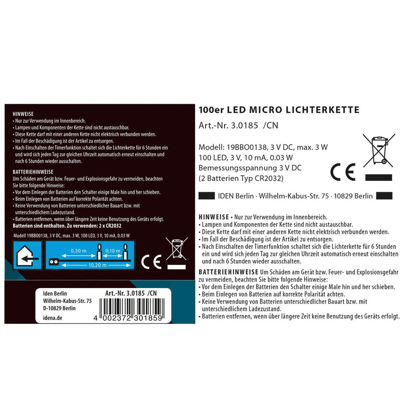 Idena Lichterkette 10.2 m silber