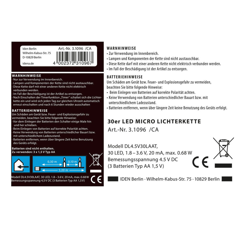 Idena Lichterkette 3.2 m kupfer