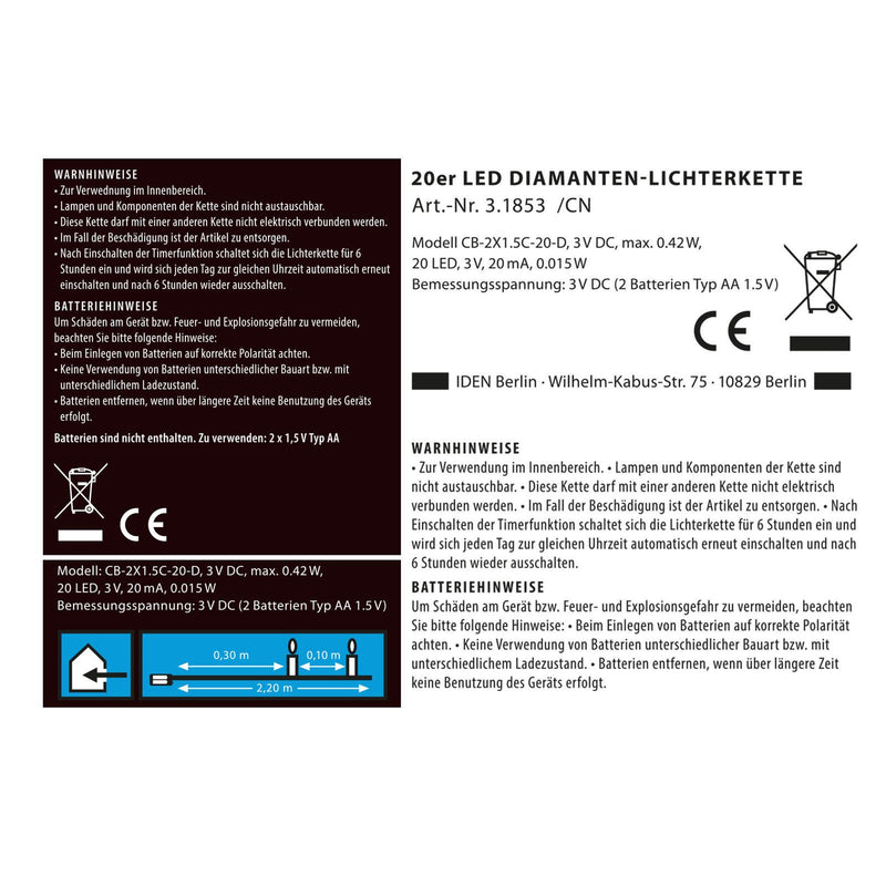 Idena Lichterkette silber