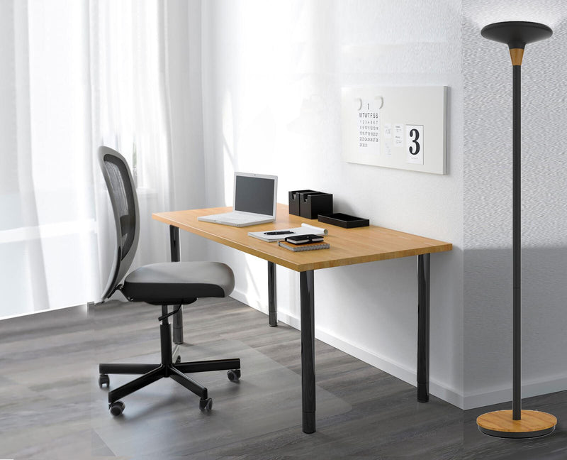 unilux Stehlampe 44.6 W schwarz/bambus