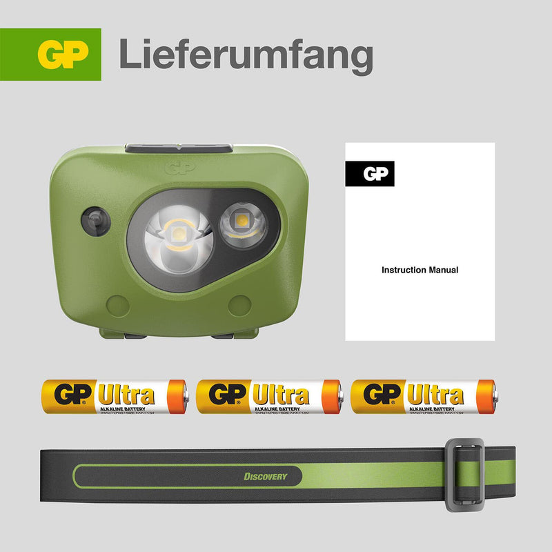 GP Stirnlampe 6.1 cm grün