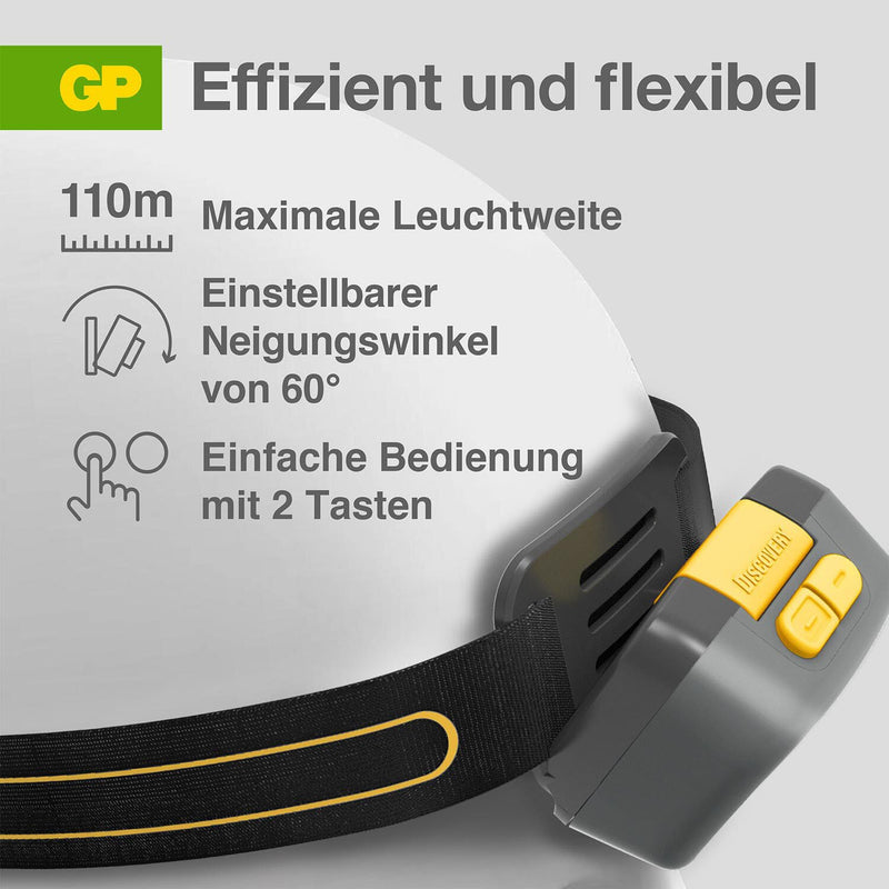 GP Stirnlampe 6.6 cm grau