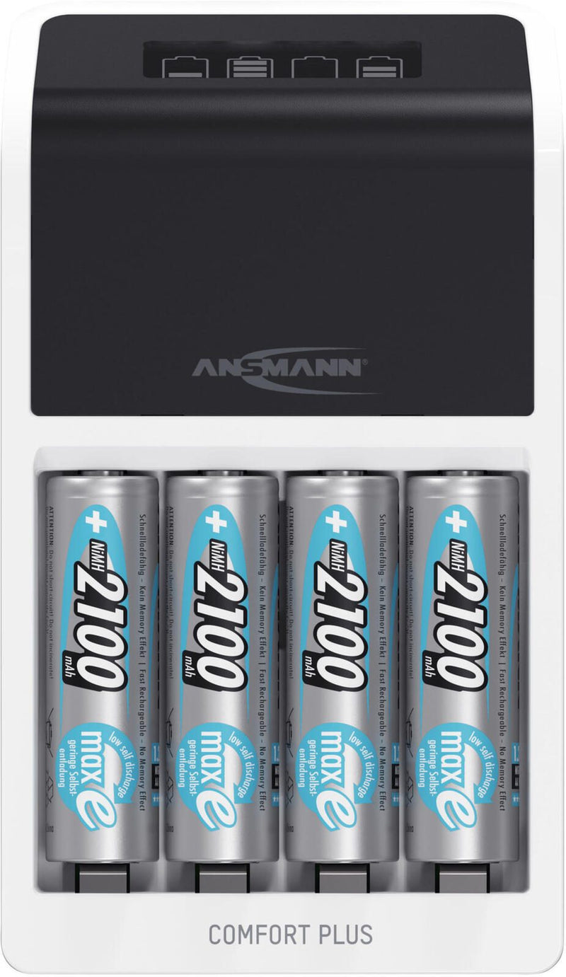 ANSMANN Akku-Ladegerät inkl. Akkus Comfort Plus + 4×AA Akku