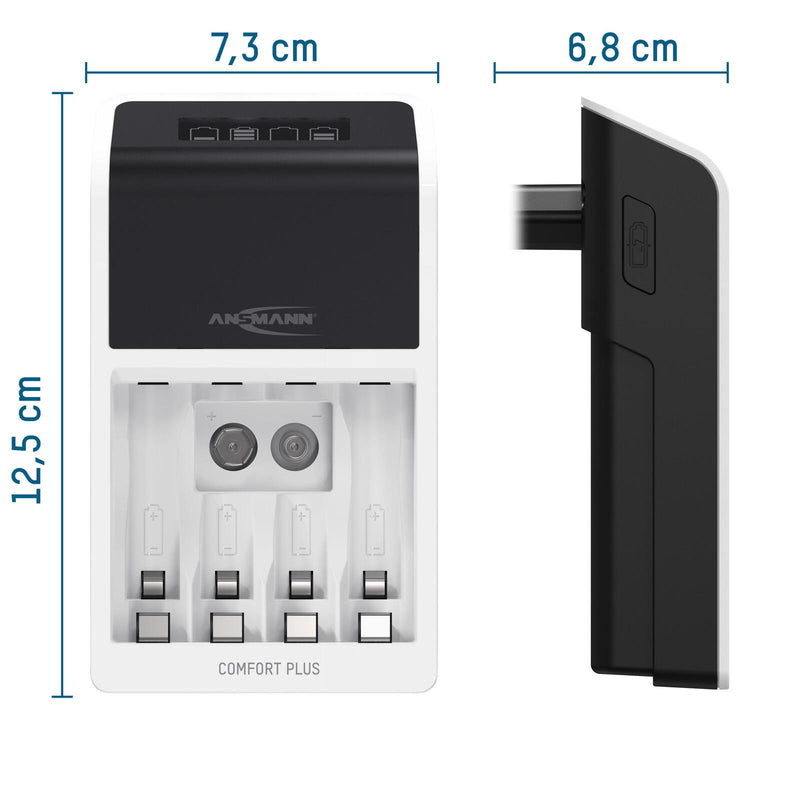 ANSMANN Akku-Ladegerät inkl. Akkus Comfort Plus + 4×AA Akku