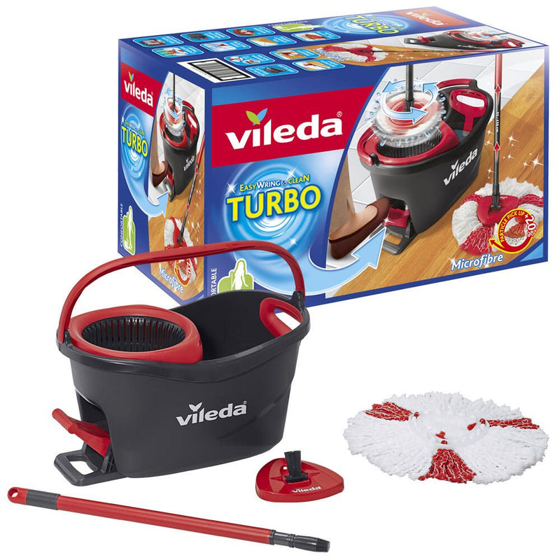 vileda TURBO EASY WRING Wischsystem für Parkett, Laminat und Fliesen