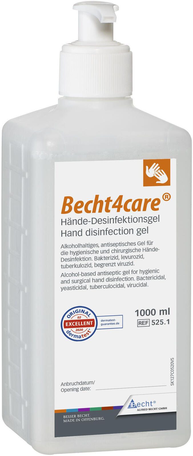 Becht4care® Händedesinfektionsgel 1,0 l