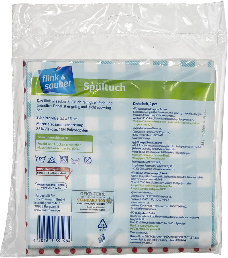 flink & sauber Spültuch 35 cm x 35 cm