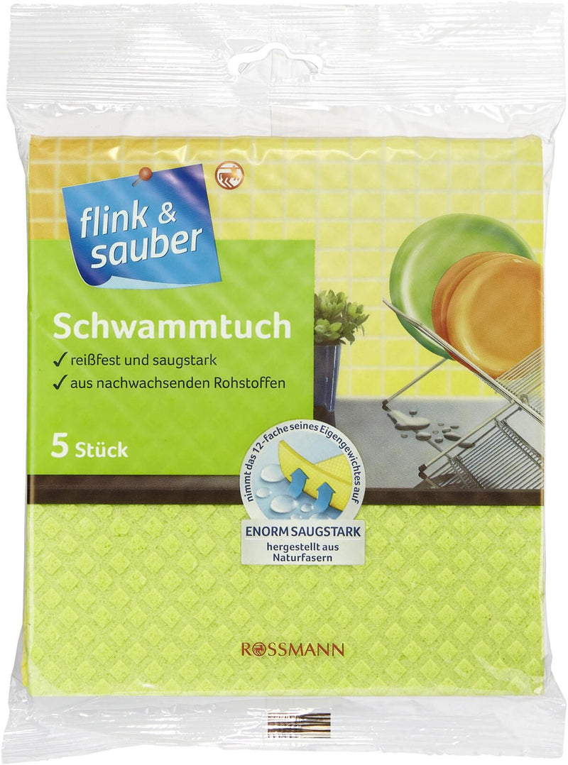 flink & sauber Schwammtücher 19 cm x 18 cm