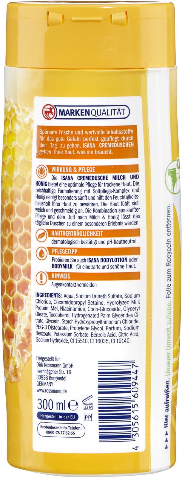 ISANA Milch & Honig Duschgel 300 ml