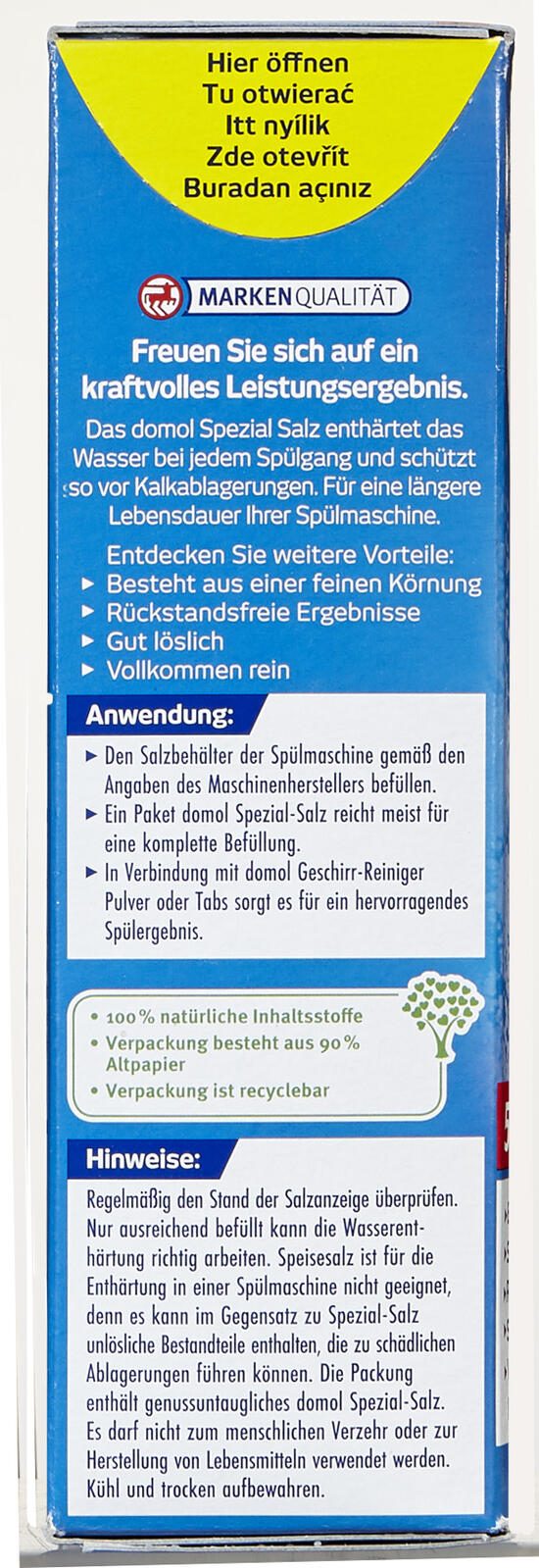 domol Spülmaschinensalz 2,0 kg