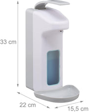 relaxdays Desinfektionsspender 1,0 l weiß