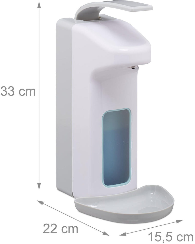 relaxdays Desinfektionsspender 1,0 l weiß