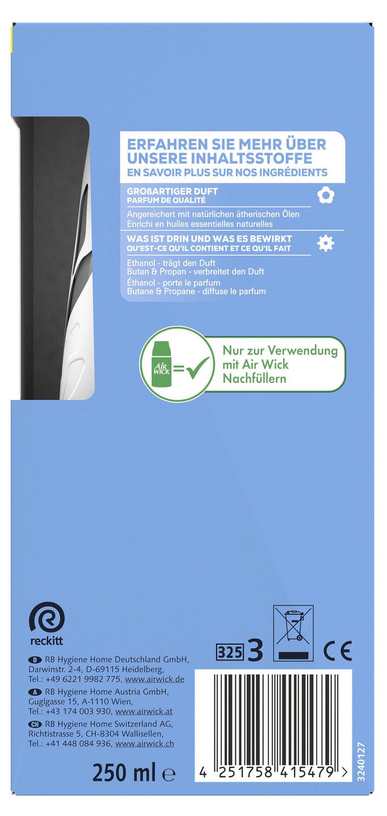 AIRWICK Duftspender Cotton & Weißer Flieder 250 ml