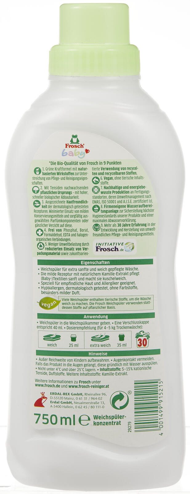 Frosch® Weichspüler Kamille 0,75 l