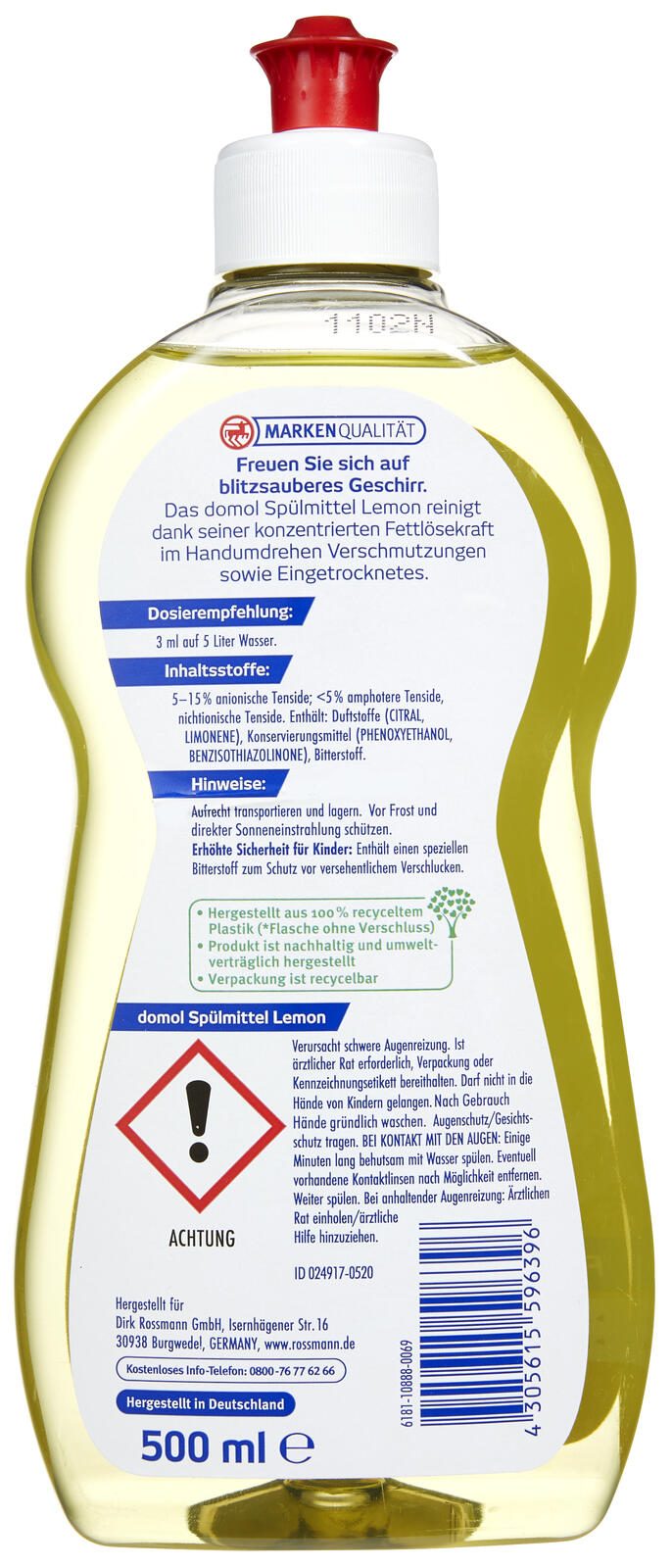 domol Spülmittel Lemon 500,0 ml